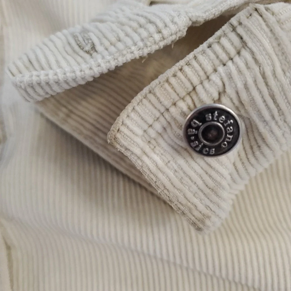 VTG Stefano Basics Black Men's Corduroy Shirt Shacket Large Beige Cream 2 Pocket